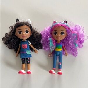 Gabby’s Dollhouse  Girls Dolls with Cat Ear Headbands - Brown & Purple Hair